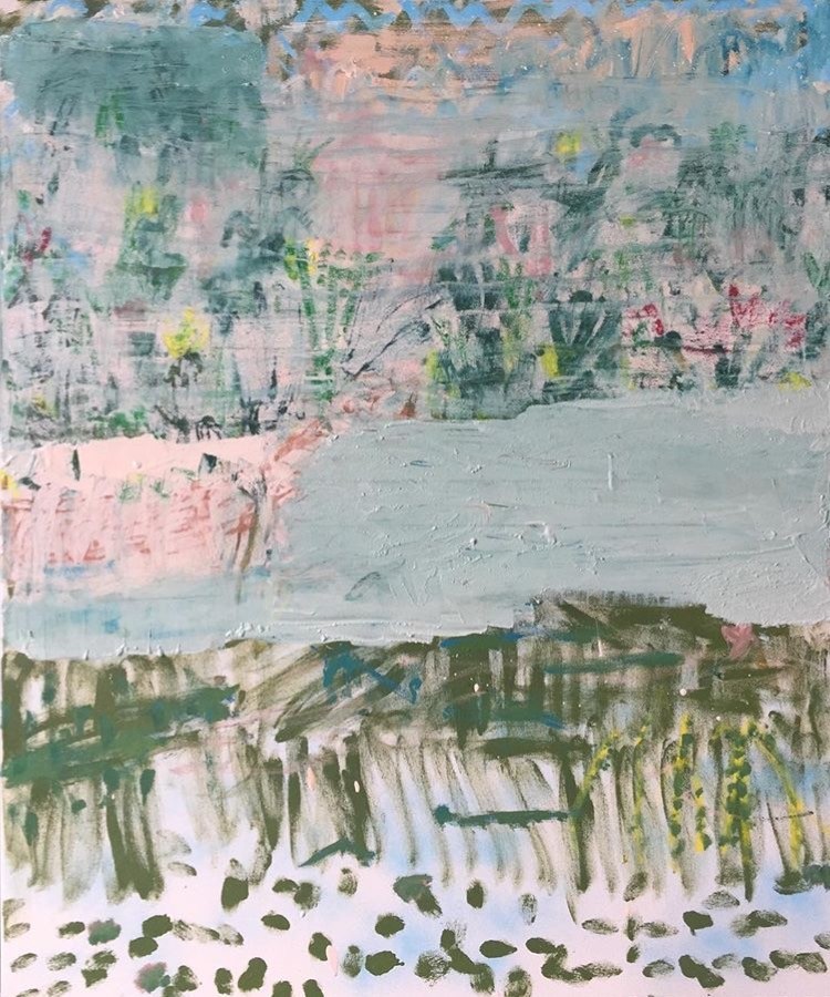 Seabrook Sydney Botanical Gardens 122x102cm oil and oil stick on canvas