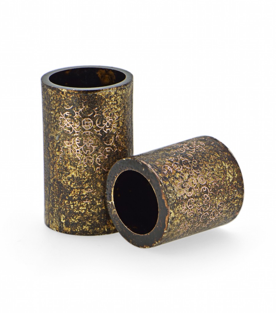 Bic Tieu, Joss Vessels, Series of 2 vessels, 2016, Copper, Lacquer, Silver Leaf, 32d x 52h - 400 32d x 35h mm - 350